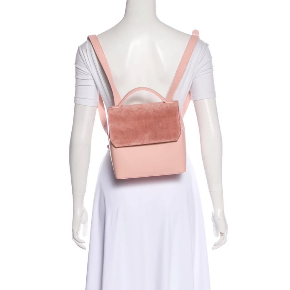 SOLD Mlouye blush pink convertible leather and suede backpack / handbag - Picture 2 of 15